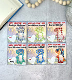 Dino Bookmark Valentine's Day Cards