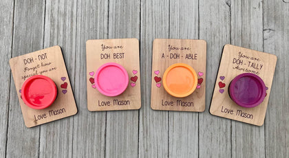 Play Doh Valentine Wood Cards